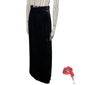 Zara Velvet Maxi Skirt Women‎ Medium Black High Waisted Goth Whimsigoth Witchy